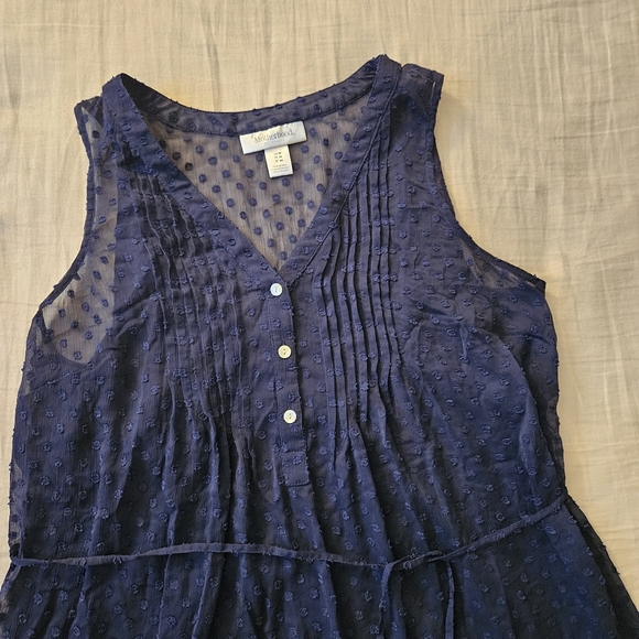 🤰Motherhood Maternity Medium Tank + Sheer Swiss Dot Overlay - Picture 8 of 8